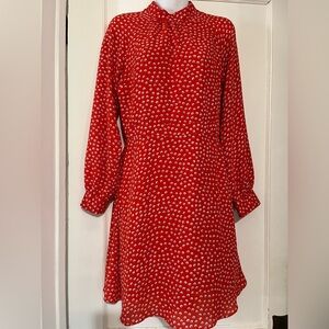 Red/orange dress with pattern